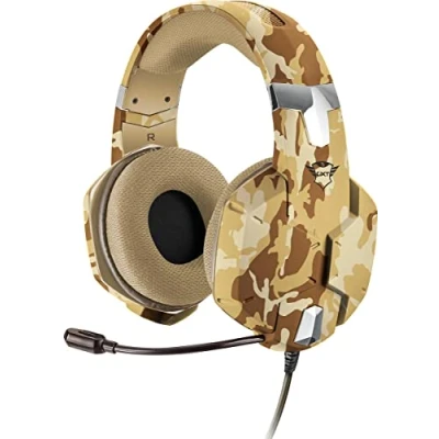 Imagen de Trust Cascos Gaming GXT 322D Carus Auriculares Gamer con Micrófono Flexible y Diadema Ajustable, Cable de 1 m, para PS4, PS5, PC, Nintendo Switch, Xbox One, Series X Desierto Camuflaje