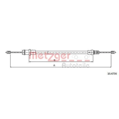Imagen de METZGER 10.4736 Cable de Freno Mano delante 500/305 COFLE PEUGEOT: 807, CITROËN: Jumpy I Furgón, MPV, FIAT: Scudo Familiar