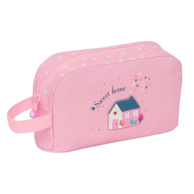 Imagen de Glowlab Kids Sweet Home Porta Desayunos Termo, Tejido Reciclable, Portatodo, Calidad y Máxima Resistencia, Comida, Recreo, 21.5x6.5x12 cm, Color Rosa