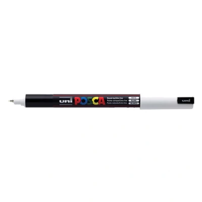 Imagen de Uni Posca PC 1MR color blanco Pintura rotuladores Ultra fino 0,7 mm Calibre punta escribe en cualquier superficie cristal y Metal madera plástico Tela (1 unidades)