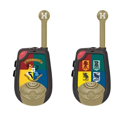 Imagen de Lexibook, Harry Potter, Walkie Talkies Digitales, 2 km de Alcance transmisión, función luz Morse, Clip para el cinturón Transporte, Canales, Funciona con Pilas, Negro/Oro, TW25HP