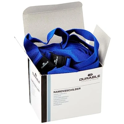 Imagen de Durable 813707 Cinta textil (con cierre de seguridad, 44 x 20 mm) Paquete 10 piezas, azul