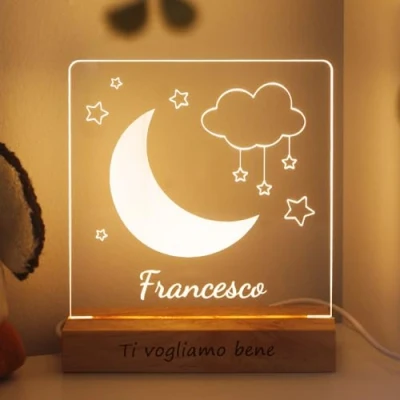 Imagen de LASERO&#039; Lampara Personalizada Bebe con Nombre Regalo Recien Nacido Niño Regalos Personalizados Bautizo Niña Originales