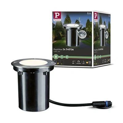 Imagen de Paulmann 939.07 Luminaria empotrable suelo exterior Plug&amp;Shine 3000 K 6 W 24 V ángulo irradiación 20 orientable 93907, foco LED