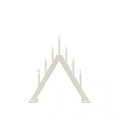 Imagen de Konstsmide Christmas Candelabro de madera, 7 luces, altura 50cm blanco
