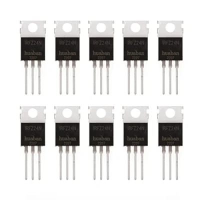 Imagen de HUABAN 10 piezas IRFZ24N Vdss=55V Rds(on)=0,07ohm Id=17A TO220 Transistor MOSFET de canal N potencia