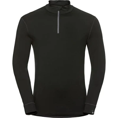 Imagen de Odlo Hombre Camiseta de manga larga ropa interior funcional con cremallera 100% MERINO 200 GRAMM