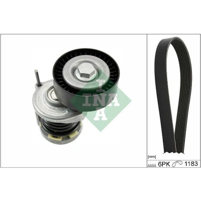 Imagen de INA 529 0466 10 Juego de correas trapeciales poli V Revisar/sustituir poleas libres del alternador SEAT: Ibiza 3, 4, 4 Sportcoupe