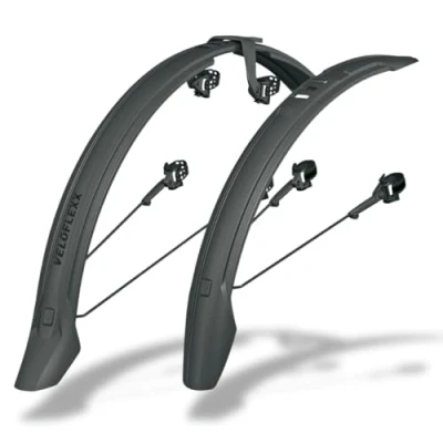 Imagen de SKS Germany VELOFLEXX Set 65 Juego de Guardabarros 29&#039;&#039; con Adaptador Cuadro Ajustable en ángulo (plástico Alto Rendimiento Resistente, Montar Cualquier Horquilla Bicicleta), Negro