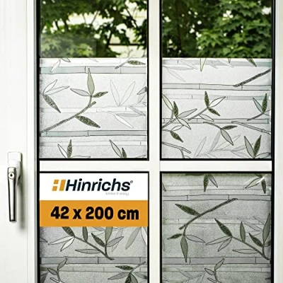 Imagen de Hinrichs Vinilos para Cristales 42x200cm Vinilo Adhesivo Cristal en Mate Vidrios Translúcido Espejo Ventanas Espejos Incluso Rasqueta