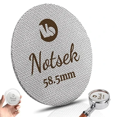 Imagen de NOTSEK pantalla de disco 58 mm, café para portafiltro con caja almacenamiento acrílica, reutilizable 1,7 mm grosor, 150 μm, acero inoxidable 316L,