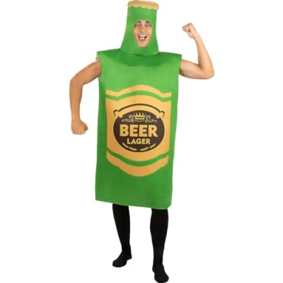 Imagen de Funidelia Disfraz de Botella Cerveza Verde para hombre Bebida, Alcohol, Comida adultos y accesorios Fiestas, Despedida Soltero, Carnaval Halloween Talla única