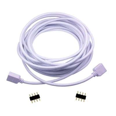 Imagen de LitaElek 2.5m Cable Alargador Tira LED RGB Strip Extension 4 Pines Extensión Cinta Extensor Banda Pin Conector para SMD 5050 3528 2835 Strip, Blanco, 1pc