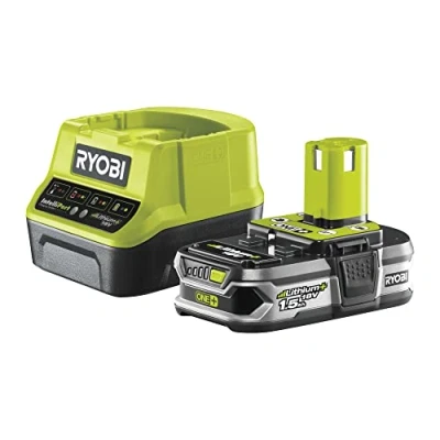 Imagen de RYOBI Pack 1 Cargador Rápido 2.0 A/h + Batería Litio+ 18V ONE 1,5 Ah Multiusos Compatible con Más de 200 Herramientas Bricolaje, Jardinería, Limpiez, Automoción RC18120 115