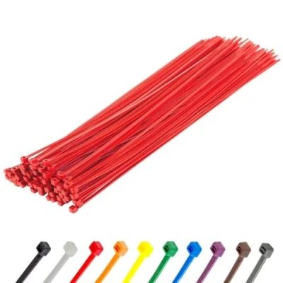 Imagen de Gocableties Bridas plastico rojas para cables 100 Piezas 370 mm x 4,8 Largas Resistentes a los rayos