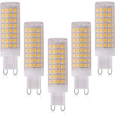 Imagen de LEDGLE 10W G9 Bombillas LED, Equivalente a Halógeno de 100W, 100 LEDs, 900lm Blanco Cálido 3000K, Sin Parpadeo, No Regulable, Ángulo Luz 360, Pack 5 Unidades