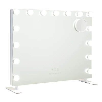 Imagen de Flamingueo Espejo Maquillaje con Luz Tocador 14 Bombillas, de 3 Modos, Puerto USB, Luces Táctil, Blanco