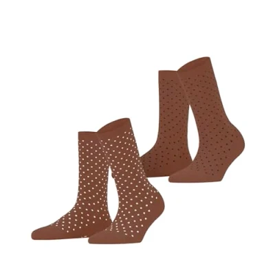 Imagen de ESPRIT Fine Dot 2 Pack W SO algodón estampado pares, Calcetines Mujer, Marrón (Rosewood 5225), 39 42