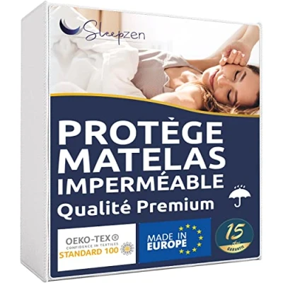 Imagen de Protector de Colchon 90 x 190 cm Impermeable Cubre Certificado Oeko Tex® Membrana Protectora Poliuretano Antibacteriano, Antimoho, Anti Ácaros
