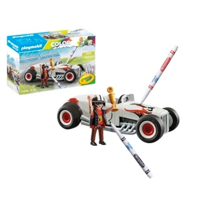 Imagen de PLAYMOBIL Color 71376 Hot Rod, diversión Creativa para Colorear los Aficionados a Coches, con rotuladores solubles en Agua y numerosos Accesorios, Juguetes niños Partir de 5 años