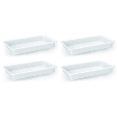 Imagen de AC Pack de 4 Bandejas Frigorificas Capaciadad 2,5 L Fabricado en Plástico Apto para Microondas y Congelador 6 x 30 23 cm Color Blanco