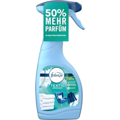 Imagen de Febreze Spray refrescante textil clásico 500 ml con tecnología de aire fresco combate incluso en textiles olores y deja un aroma