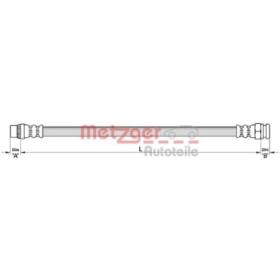 Imagen de METZGER 4111141 Latiguillos de Freno 188 CITROËN: C2 Hatchback, C3 I Hatchback