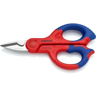 Imagen de Knipex Tijeras para electricistas con fundas multicomponentes, reforzadas fibras de vidrio 155 mm (cartulina autoservicio/blíster) 95 05 SB