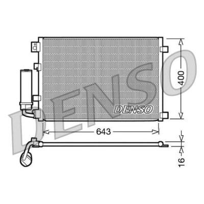 Imagen de DENSO DCN46002 Condensador con secador 643x400x16 R 134 a 643 NISSAN: Qashqai / Qashqai+2 I