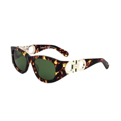 Imagen de Ferragamo Mujer SF1082S 219 Gafas de sol Acetato Marrón Verde Redonda Normal