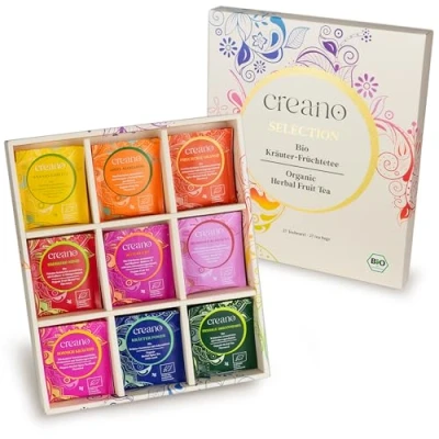 Imagen de Creano Juego de té frutas orgánicas hierbas 27 bolsas en 9 variedades ensueño 54 g *