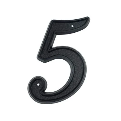 Imagen de HASWARE Número de casa 5.5 pulgadas (139mm) Números puerta modernos dirección calle, Plástico ABS negro (5)