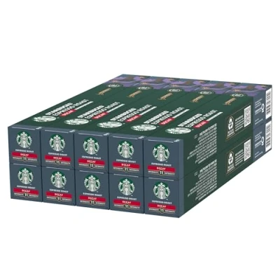 Imagen de STARBUCKS Espresso Roast Descafeinado de Nespresso, Cápsulas Café Tueste Intenso 10 x (100 Cápsulas)