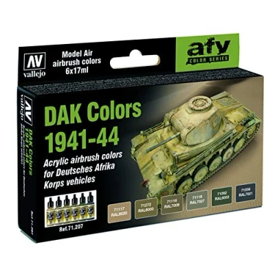 Imagen de Vallejo AV Model Air Set DAK Colors 1941 1944 Pinturas para Uso con aerógrafo, Varios, 102 ml (Pack of 1),