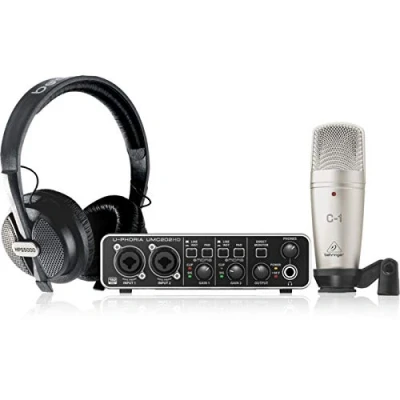 Imagen de Behringer U PHORIA STUDIO PRO Paquete de grabación completo con interfaz audio USB alta definición, micrófono condensador, auriculares estudio y más