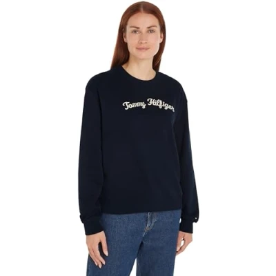 Imagen de Tommy Hilfiger Script Sudadera, Mujer, Talla: Small, Desert sky