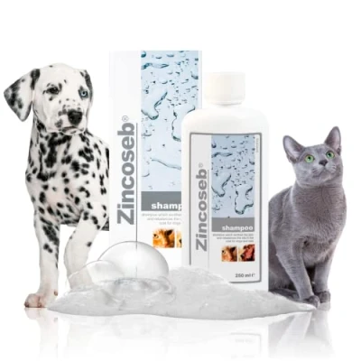 Imagen de Zincoseb Dog Shampoo 250ml For Dry Skin Infections Greasy Smelly Coat by