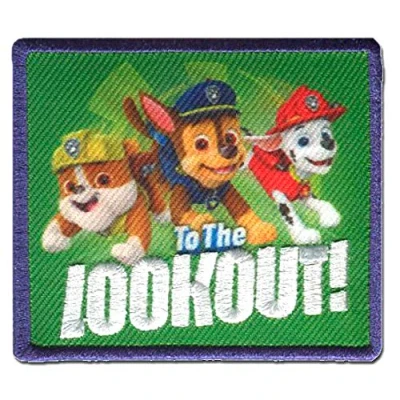 Imagen de Paw Patrol Patrulla Canina &#039;To The Lookout&#039; Parches Termoadhesivos Bordados Aplique Para Ropa, Tamaño: 6 x 7 cm