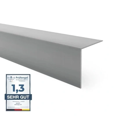 Imagen de Quest Protector de bordes PVC, sin cinta adhesiva, borde y protección esquinas, perfil angular, 50 x mm, 100 cm, gris oscuro