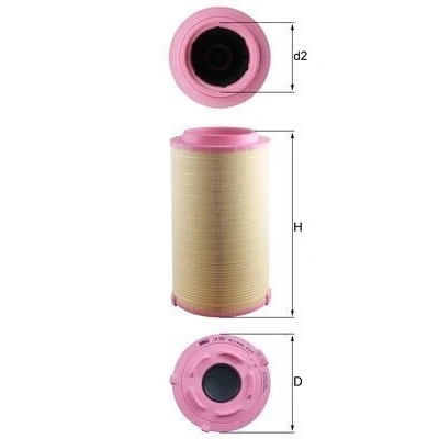 Imagen de MAHLE ORIGINAL LX 5051 Filtro de aire 489mm 267mm Cartucho filtrante MAN: TGX, TGS
