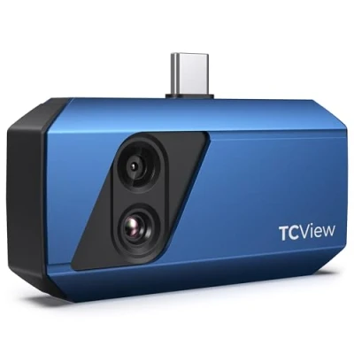 Imagen de TOPDON TC001 Plus Cámara Térmica para Android, con Visual, 256x192 Resolución IR, Rango de Temperatura 20 ℃ a 550 ℃, 25Hz Frecuencia Actualización, Termográfica Infrarroja USB C