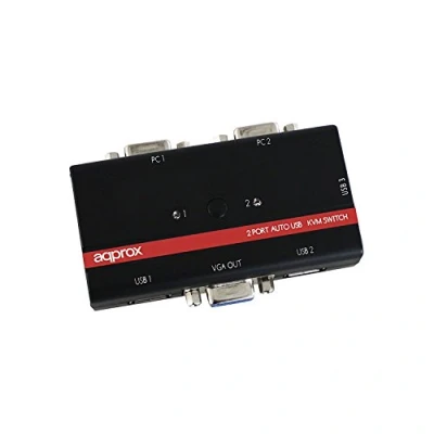 Imagen de Approx APPKVMUSB2PV2 Conmutador KVM USB VGA, Negro