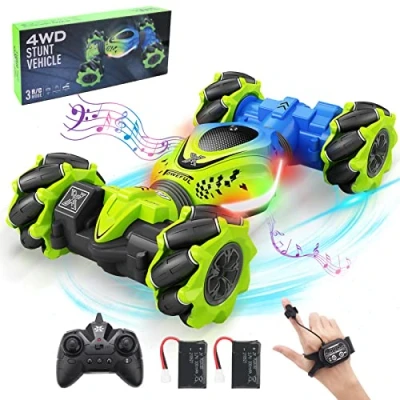Imagen de Pristar Coche Teledirigido Niños 6 7 8 9 10 Años con la Mano 4x4 Control Remoto, Coch RC Telecomandado 1:24 Bracelet Drift Car 2 Baterías, Regalos para el Día del Niño
