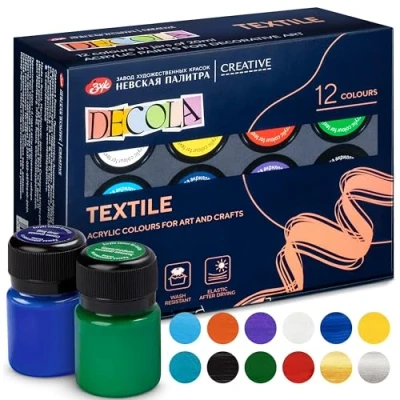 Imagen de Pintura textil acrílica a elegir: 12 colores cada 20 ml de tela lavables Nevskaya Palitra (juego 12)
