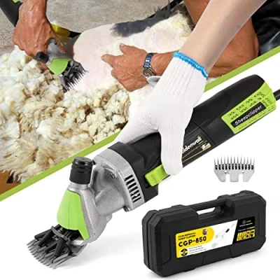 Imagen de CGOLDENWALL Esquiladora unisex para Oveja 850W 2400RPM Cizalla Cabra Electrónica Alpaca Camello 6 Ajuste de Velocidad Aceite lubricante Incluido (Cuchilla Recta 13 Dientes)