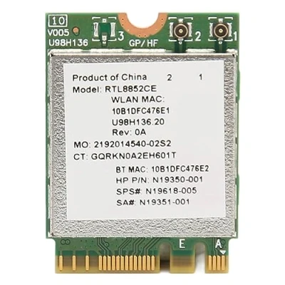 Imagen de Tarjeta Inalámbrica WiFi 6E, Módulo Inalámbrico de RTL8852CE, Bluetooth 5.3, 5374 Mbps, bajo Retraso, Tribanda 6 GHz/5 GHz/2,4 GHz, M.2 NGFF para Portátiles