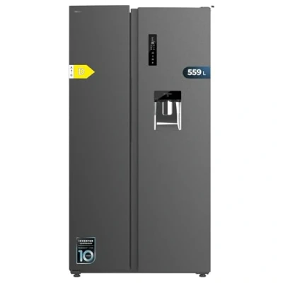 Imagen de Cecotec Frigorífico Americano de 559 Litros Bolero CoolMarket SBS 562 Dark D. 177 cm Alto y 90 Ancho, Clase D, Sistema Multi Air Flow, Total No frost, Motor Inverter Plus