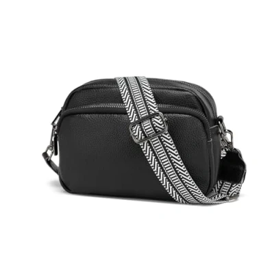Imagen de Miss Lulu bolso cruzado para mujer, de hombro piel auténtica, a prueba salpicaduras, correa ajustable