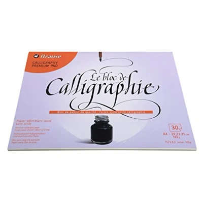 Imagen de Brause 96437B Un bloc encollé de calligraphie 30 feuilles vélin blanc cassé 21x29,7 cm 125g