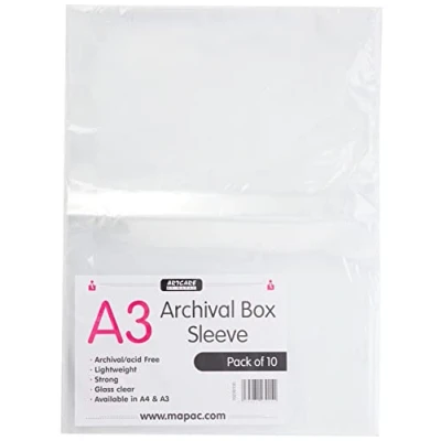 Imagen de Artcare Fundas para Caja de Archivo A3 PK 10 (no Perforadas), Material sintético, 45.5x0.1x35.5 cm